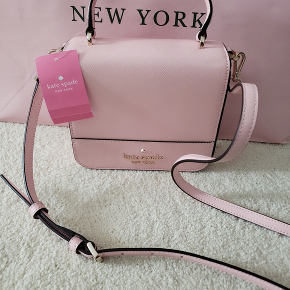 kate spade Handbags - NWT Kate Spade Pink Saffiano Leather Square Crossbody Bag